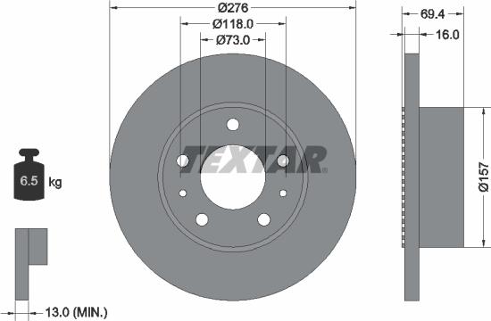 Textar 93104800 - Kočioni disk www.molydon.hr