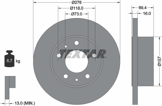 Textar 93104700 - Kočioni disk www.molydon.hr