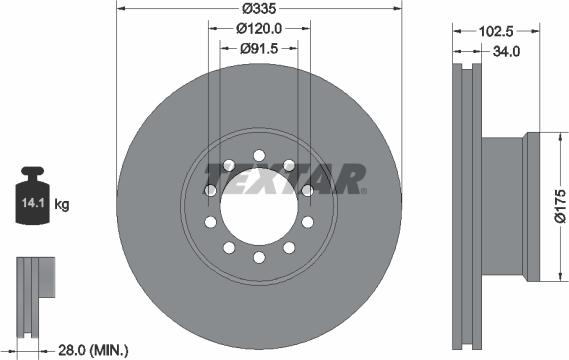 Textar 93101300 - Kočioni disk www.molydon.hr