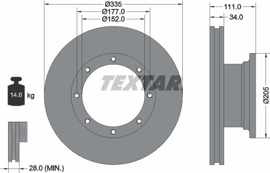 Textar 93102400 - Kočioni disk www.molydon.hr