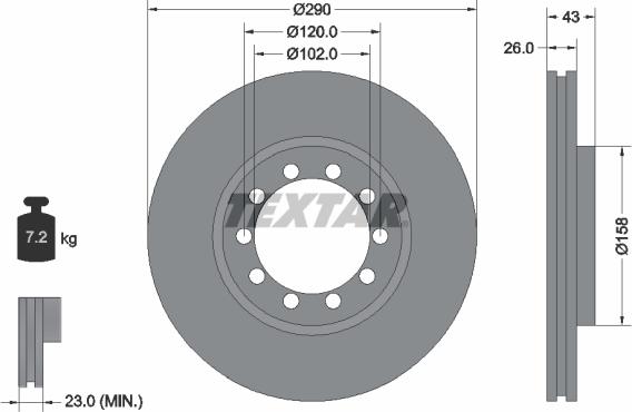 Textar 93117500 - Kočioni disk www.molydon.hr