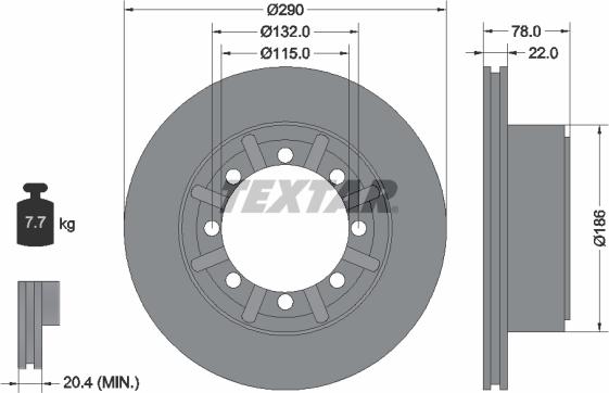 Textar 93117600 - Kočioni disk www.molydon.hr