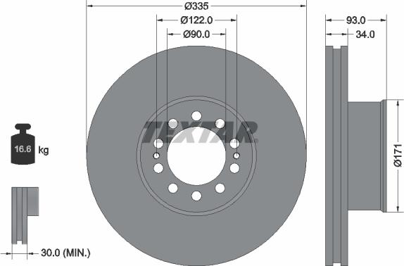 Textar 93138000 - Kočioni disk www.molydon.hr