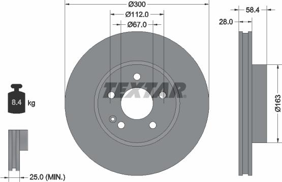 Textar 93123400 - Kočioni disk www.molydon.hr