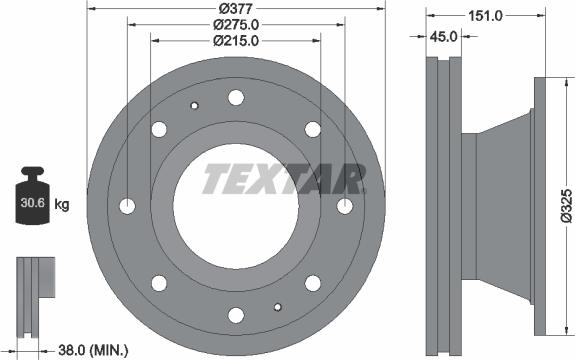 Textar 93127500 - Kočioni disk www.molydon.hr