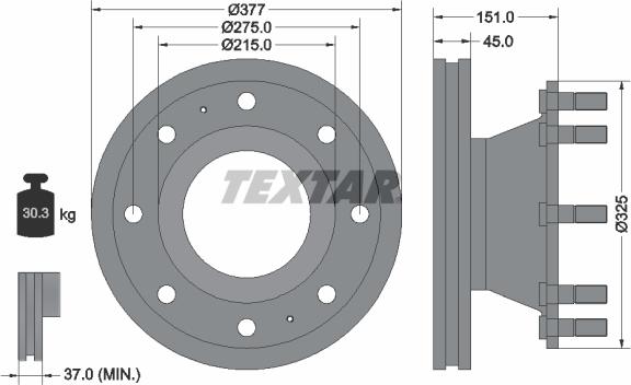 Textar 93127600 - Kočioni disk www.molydon.hr