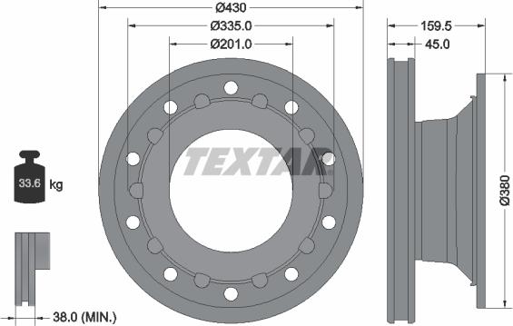 Textar 93127100 - Kočioni disk www.molydon.hr