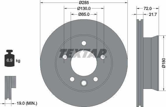 Textar 93127805 - Kočioni disk www.molydon.hr