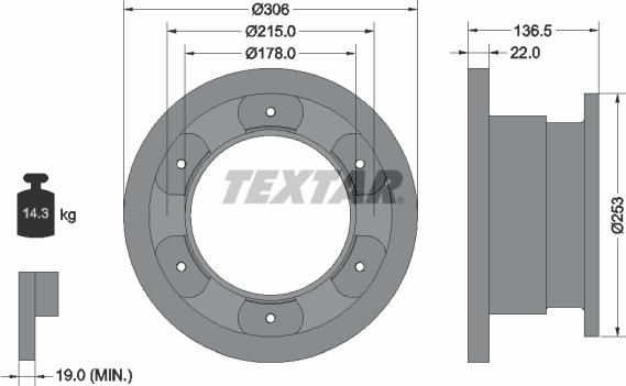 Textar 93127300 - Kočioni disk www.molydon.hr