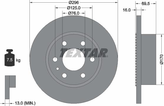 Textar 93177500 - Kočioni disk www.molydon.hr