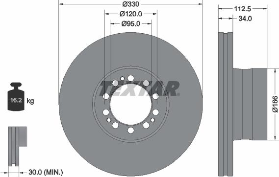 Textar 93322400 - Kočioni disk www.molydon.hr