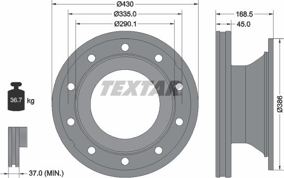 Textar 93296100 - Kočioni disk www.molydon.hr