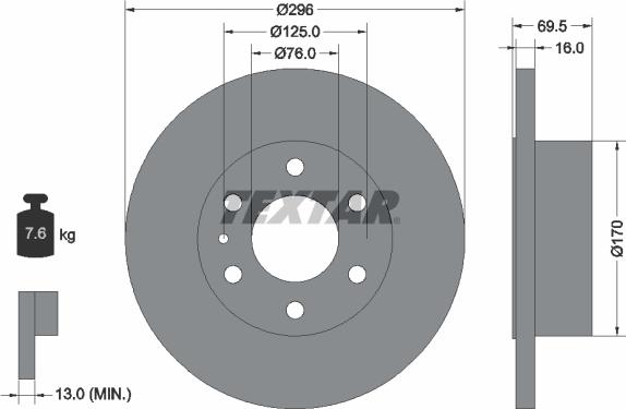 Textar 93229100 - Kočioni disk www.molydon.hr