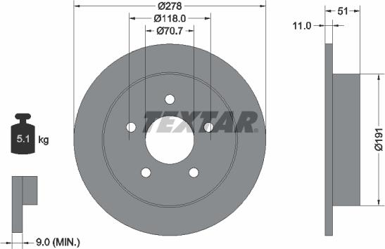 Textar 92099800 - Kočioni disk www.molydon.hr