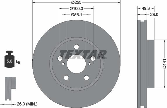 Textar 92094300 - Kočioni disk www.molydon.hr