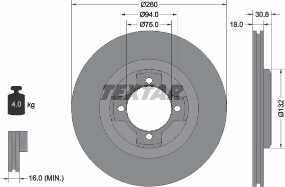 Textar 92095600 - Kočioni disk www.molydon.hr