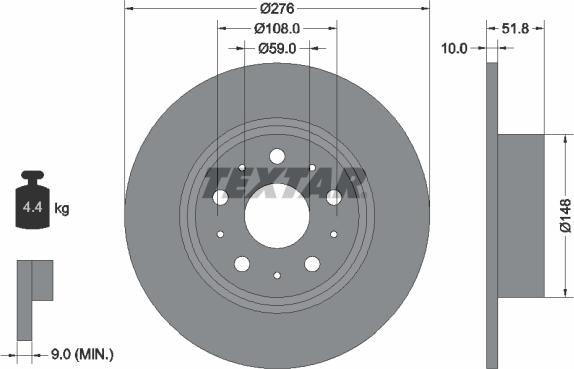 Textar 92095300 - Kočioni disk www.molydon.hr