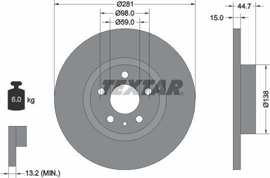 Textar 92096400 - Kočioni disk www.molydon.hr