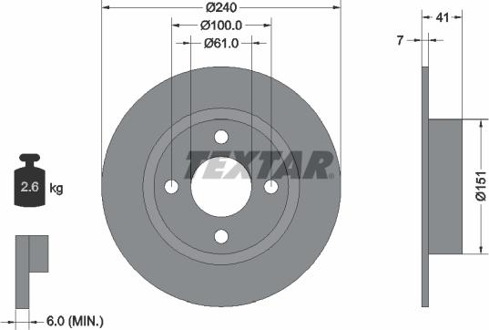 Textar 92096500 - Kočioni disk www.molydon.hr