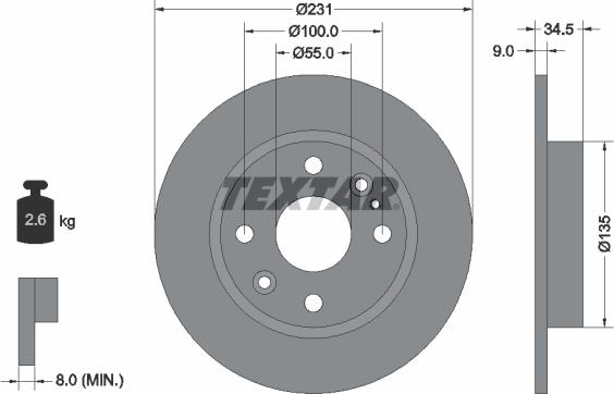 Textar 92096600 - Kočioni disk www.molydon.hr