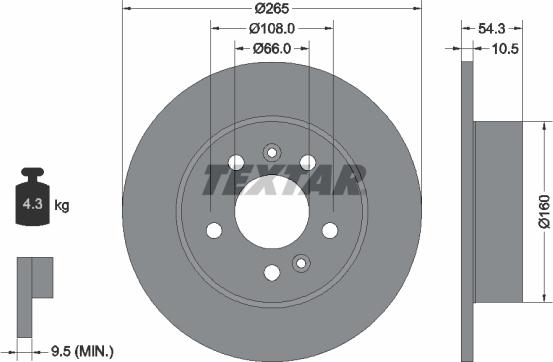 Textar 92096300 - Kočioni disk www.molydon.hr