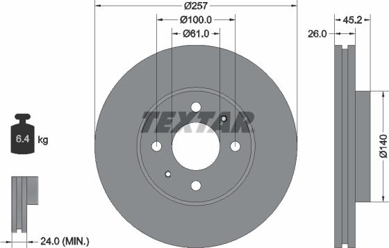 Textar 92096700 - Kočioni disk www.molydon.hr