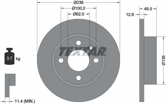 Textar 92090400 - Kočioni disk www.molydon.hr