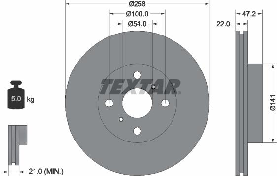 Textar 92090500 - Kočioni disk www.molydon.hr