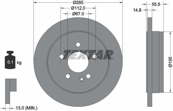 Textar 92090000 - Kočioni disk www.molydon.hr