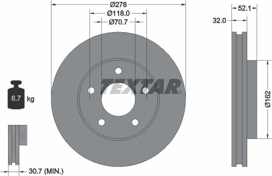 Textar 92091500 - Kočioni disk www.molydon.hr