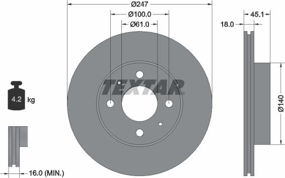 Textar 92091000 - Kočioni disk www.molydon.hr