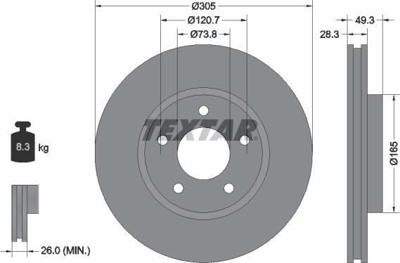 Textar 92098905 - Kočioni disk www.molydon.hr