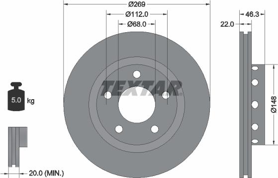 Textar 92098405 - Kočioni disk www.molydon.hr