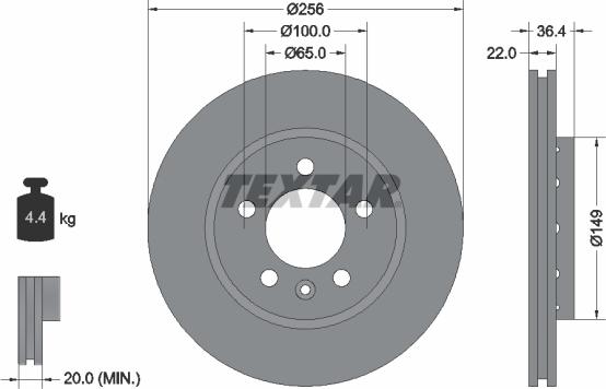 Textar 92098605 - Kočioni disk www.molydon.hr