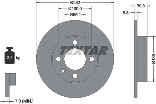 Textar 92098203 - Kočioni disk www.molydon.hr