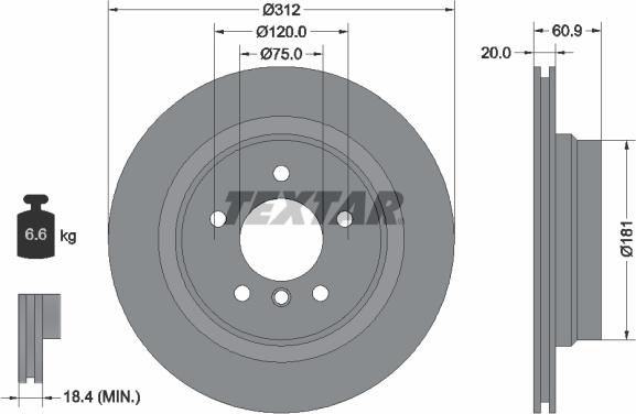 Textar 92098705 - Kočioni disk www.molydon.hr