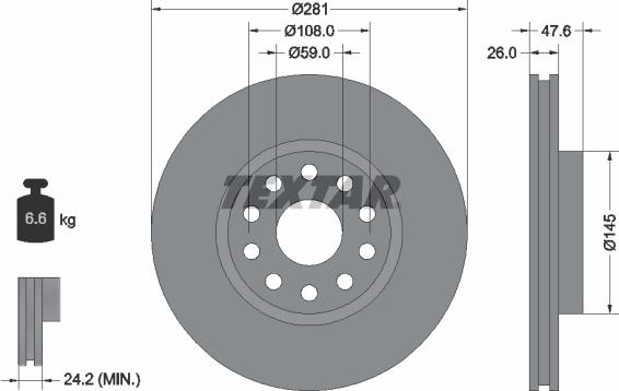 Textar 92093900 - Kočioni disk www.molydon.hr