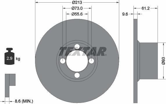 Textar 92092600 - Kočioni disk www.molydon.hr