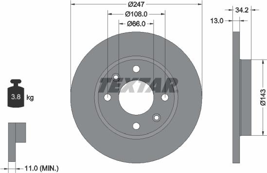 Textar 92092800 - Kočioni disk www.molydon.hr