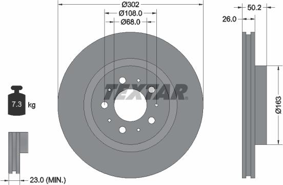 Textar 92092305 - Kočioni disk www.molydon.hr