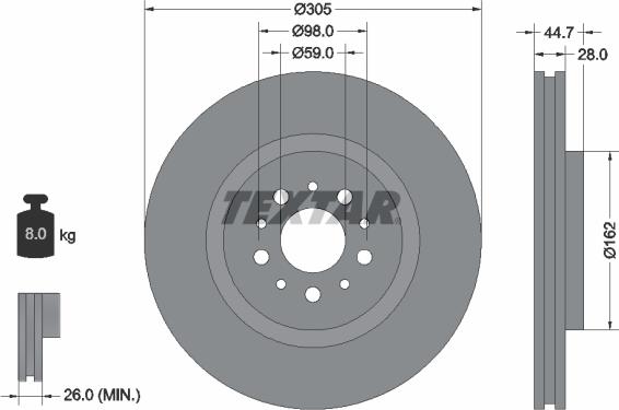 Textar 92092700 - Kočioni disk www.molydon.hr