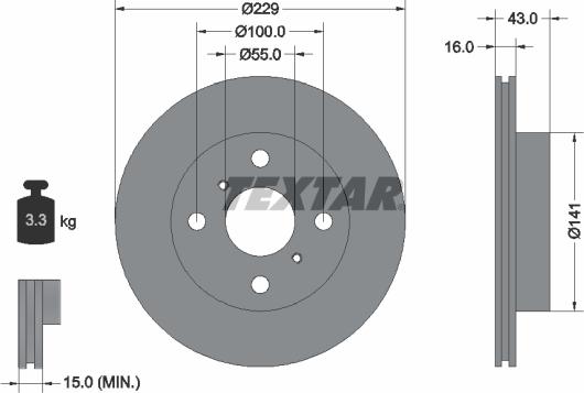 Textar 92097900 - Kočioni disk www.molydon.hr