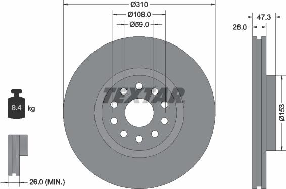 Textar 92097500 - Kočioni disk www.molydon.hr