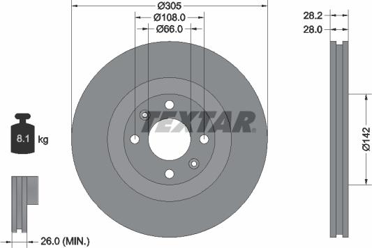 Textar 92097103 - Kočioni disk www.molydon.hr