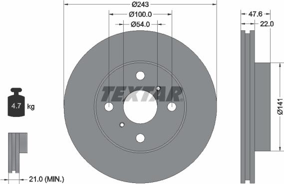 Textar 92049900 - Kočioni disk www.molydon.hr