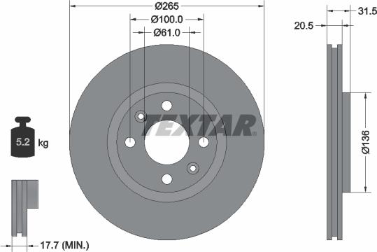 Textar 92049400 - Kočioni disk www.molydon.hr