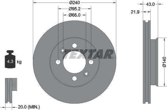 Textar 92044500 - Kočioni disk www.molydon.hr