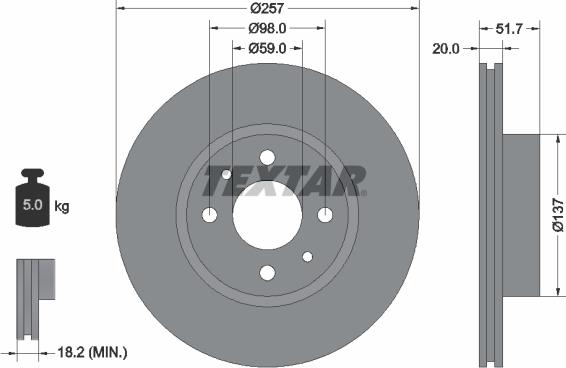 Textar 92044200 - Kočioni disk www.molydon.hr