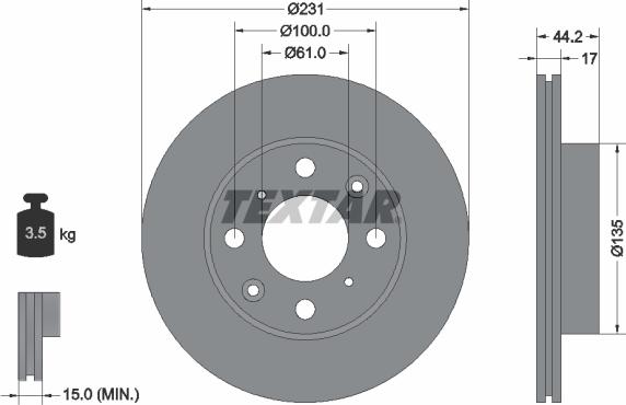 Textar 92046500 - Kočioni disk www.molydon.hr