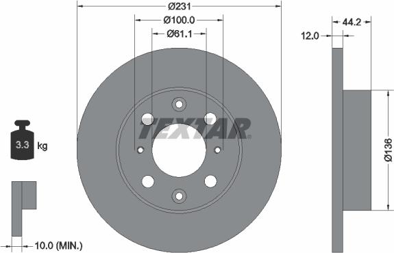 Textar 92046300 - Kočioni disk www.molydon.hr